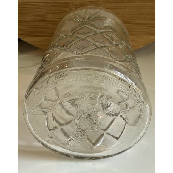 Vintage 1983 Planters Mr. Peanut Glass Jar Lid Canister Diamond Pattern - Picture 5 of 7